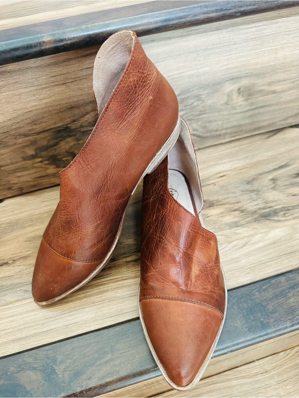 New Free People Women's Royale Flat Pointed Toe Shoes Whiskey Size 36 US 5.5-6